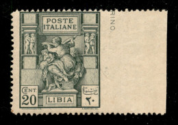 Colonie - Libia - 1924 - 20 Cent Sibilla (40m) - Bordo Di Foglio Non Dentellato A Destra - Gomma Integra - Other & Unclassified