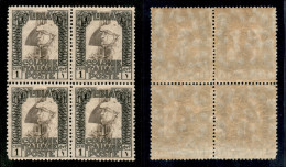 Colonie - Libia - 1924 - 1 Cent Pittorica (44b - Torino) In Quartina - Gomma Integra - Ottimamente Centrata - Autres & Non Classés