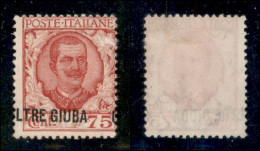Colonie - Oltre Giuba - 1926 - 75 Cent Floreale (42a) - O A Destra (a Cavallo) - Nuovo Senza Gomma - Other & Unclassified