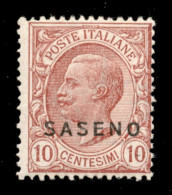 Colonie - Saseno - 1923 - 10 Cent (1) - Gomma Integra - Other & Unclassified