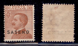 Colonie - Saseno - 1923 - 30 Cent Michetti (5) - Gomma Originale (integra) Con Piccola Aderenza Di Carta - Andere & Zonder Classificatie