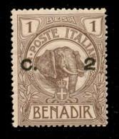 Colonie - Somalia - 1907 - 2 Cent Su 1 Besa (10e) Con Soprastampa Al Centro - Gomma Originale - Sonstige & Ohne Zuordnung