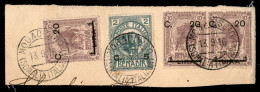 Colonie - Somalia - 5 Cent Su 2 Anna (11) + Singolo E Coppia Del 20 Cent Su 1 Lira/10 Anna (18) Usati Su Frammento Da Mo - Autres & Non Classés