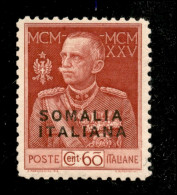 Colonie - Somalia - 1925 - 60 Cent Giubileo (67 - Dentellato 11) - Gomma Integra - Angolo Inferiore Sinistro Arrotondato - Andere & Zonder Classificatie