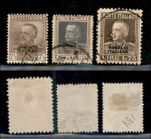 Colonie - Somalia - 1928 - Soprastampati (116/118) - Serie Completa Usata - 3 Valori (130) - Andere & Zonder Classificatie