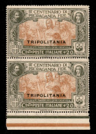 Colonie - Tripolitania - 1923 - Coppia Verticale Del 20 Cent Propaganda Fide (1) Bordo Foglio Con Intera Filigrana Lette - Other & Unclassified