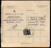 Repubblica - Ammenda Al Personale Mod. 162 Affrancata Con 10 Lire Democratica (558) Con Annullo Cassa P.T. Napoli Sez. C - Sonstige & Ohne Zuordnung