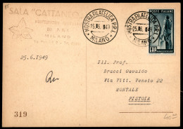Repubblica - 5 Lire ERP (601) Su Cartolina Con Annullo Mostra Filatelica P.R.I. Milano 25.6.49 - Andere & Zonder Classificatie
