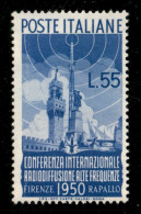 Repubblica - 1950 - 55 Lire Radiodiffusione (624) - Gomma Integra (bruna Da Calssificatore) - Da Esaminare - Altri & Non Classificati