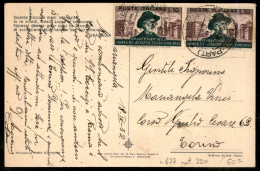 Repubblica - Coppia 10 Lire Verdi (677) Su Cartolina Del 18 Apr. 1952 Per Torino - Autres & Non Classés