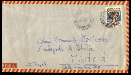 Repubblica - 60 Lire Costituzione (830) Isolato Su Lettera Da Roma Per Madrid Del 23.11.1958 - Other & Unclassified