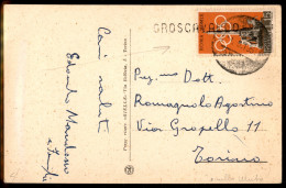 Repubblica - Guller Pieno  23.6.59 + Lineare Groscavallo Entrambi Annullatori Su Cartolina Per Torino Con 15 Lire Preoli - Autres & Non Classés