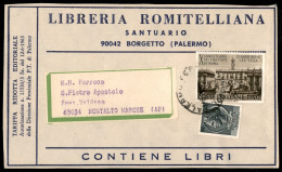 Repubblica - 40 Lire Trattati Di Roma (1036) + 5 Lire Siracusana Su Etichetta Di Pacco Editoriale Da Palermo Per Montalt - Sonstige & Ohne Zuordnung