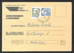 Repubblica - 1999 - Tre Ricevute Di Ritorno Affrancate Con Castelli Macchinette In Combinazioni Differenti - Other & Unclassified