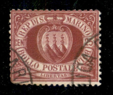 SAN MARINO - 1877 - 25 Cent Stemma (5) - Usato - Andere & Zonder Classificatie