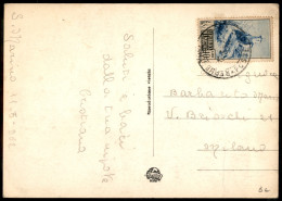 SAN MARINO - 10 Lire Paesaggi (349) Isolato Su Cartolina Per Milano Del 12.5.1952 - Otros & Sin Clasificación