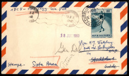 SAN MARINO - 80 Lire Podismo (417) Isolato Su Lettera Via Aerea Per La Svezia Da RSM Dogana Posta Aerea 30.5.1960 - Otros & Sin Clasificación