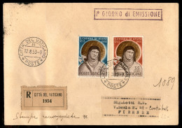 Delcampe - VATICANO - S. Chiara D'Assisi Serie Completa (169/70) Su FDC Raccomandata - Autres & Non Classés