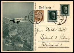 EUROPA - GERMANIA - Cartolina Postale Da 6 Pfennig Con Valore Gemello + Complementare - Elbing 8.3.37 - Sonstige & Ohne Zuordnung