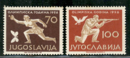 EUROPA - JUGOSLAVIA - 1956 - 70 + 100 Din Olimpiadi Melbourne (810+811) - Due Alti Valori Della Serie- Gomma Integra - Andere & Zonder Classificatie