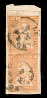 EUROPA - SVIZZERA - 1854/59 - 20 Rappen Helvetia (16II) - Coppia Verticale Usata Su Frammento - Margine Destro Corto - Otros & Sin Clasificación