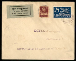 EUROPA - SVIZZERA - Aerogramma Volo Losanna-Zurigo Per Bellinzona 29.5.1924 - Other & Unclassified