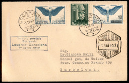 EUROPA - SVIZZERA - 1940 (1 Aprile) - Locarno Barcellona - Andere & Zonder Classificatie