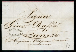 PREFILATELICHE - 1851 Lettera Da Napoli 7 Mag. Per Tunisi Con Manoscritto "Col Capitano Carpena Toscano" - Fresca - Other & Unclassified