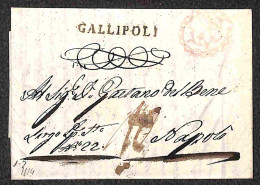PREFILATELICHE - Gallipoli - Due Lettere Per Napoli Del 1811 (rosso) E 1814 - Tassate - Otros & Sin Clasificación