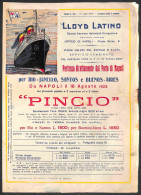 DOCUMENTI/VARIE - Lloyd Latino - Piroscafo "Pincio" - Dépliant In Quartino (35x25) Del Viaggio Napoli Rio Buenos Aires D - Altri & Non Classificati