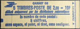 Variété 2274 C1a Conf. - RE Repère électronique Gomme Mate T Carnet Fermé Liberté 2.00F Rouge - Modern : 1959-…