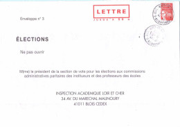 Entier FRANCE - PAP Enveloppe élection Inspection Académique Loir Et Cher Oblitéré 1999 - TVP Luquet La Poste Rouge - Listos Para Enviar: Respuesta /Luquet
