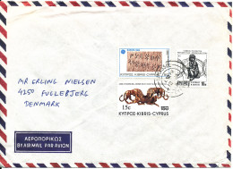 Cyprus Republic Air Mail Cover Sent To Denmark 12-1-1984 EUROPA CEPT And LIONS - Storia Postale