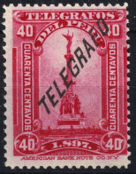 PÉROU / PERU - 1904 - Telegraph Stamps Yv.165 40c Rose (1897 Issue With O/P) - Mint No Gum - Peru