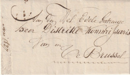 1827-Lettre En Franchise De Theodore Verhaeghen Bourgmestre Vers Distriktkommissaris  Van Brussel - 1815-1830 (Holländische Periode)