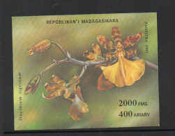 ORCHIDS - MALAGASY - 1993- ORCHIDS SOUVENIR SHEET IMPERFORATE MINT NEVER HINGED,  - Orquideas