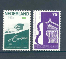 Netherlands 1988 Erasmus And The Amsterdam Concert Hall NVPH 1412/13 Yvert 1321/2 MNH * - Muziek