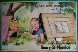 Cpa 73 BOURG ST MAURICE à Systeme ENFANTS En CAMPING ,10 Vues Sous La Tente EDITEUR CAP - Bourg Saint Maurice