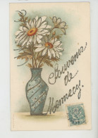 MENNECY - Jolie Carte Fantaisie Fleurs Marguerites Dans Vase "Souvenir De Mennecy " - Mennecy
