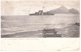 CARTOLINA CASTELLAMARE DI STABIA CASTELLO DI ROVIGLIANO CON ANNULLO TARGHETTA BANDIERA - Castellammare Di Stabia