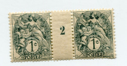 FRANCE N°107g * TYPE BLANC IA EN PAIRE AVEC MILLESIME 2 ( 1922 ) - Millesimes