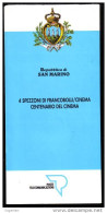 SAN MARINO SAINT MARIN 1995 - Notice Folder Brochure Prospectus - Cinema Centenary Film Movies - Kino