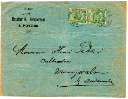 BELGIQUE - COB 83X2 SIMPLE CERCLE RELAIS A ETOILES POTTES SUR LETTRE, 1900 - Sellos Con Estrellas