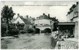 18 - B7902CPA - SAINT ST AMAND MONTROND - Pont Pasquet Sur La Marmande - Laveuse Et Lavoir - Très Bon état - CHER - Saint-Amand-Montrond