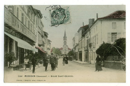 24 - B6732CPA - MUSSIDAN - Eglise Saint Georges - Café Du Cercle - CARTE PIONNIERE - Parfait état - DORDOGNE - Mussidan