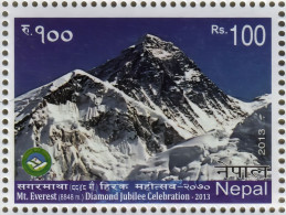 Mt. Everest Diamond Jubilee Postage Stamp 2013 Nepal MNH - Montagnes