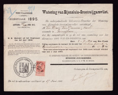 DDFF 955 -- Document WATERING Eyensluis-Grootreygarsvliet  - TP Fine Barbe BRUGES 1895 - Pour Van Moere Te EERNEGHEM - Franchise