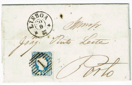 Portugal, 1857, # 12, Para O Porto - Storia Postale