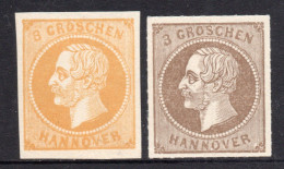 HANOVRE - HANNOVER (ALEMANIA) Serie X 2 Sellos Mint REY GEORGE V Años 1859-61 – Valorizada En Catálogo U$S 287.50 - Hannover