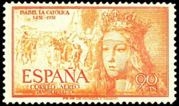 ESPAÑA SEGUNDO CENTENARIO SUELTO 1098 ** 90C AMARILLO ANARANJADO ISABEL LA CATOLICA - Ungebraucht